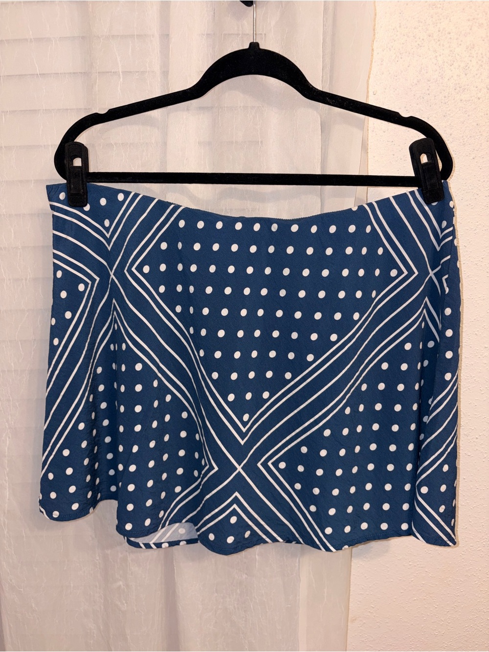 Abercrombie & Fitch Blue and White Dot & Stripe Skirt